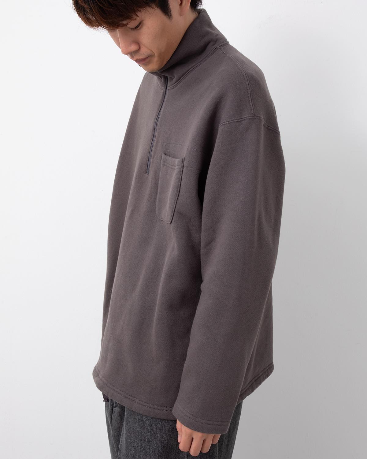 ZIP MOCK NECK - 12OZ COTTON FLEECE