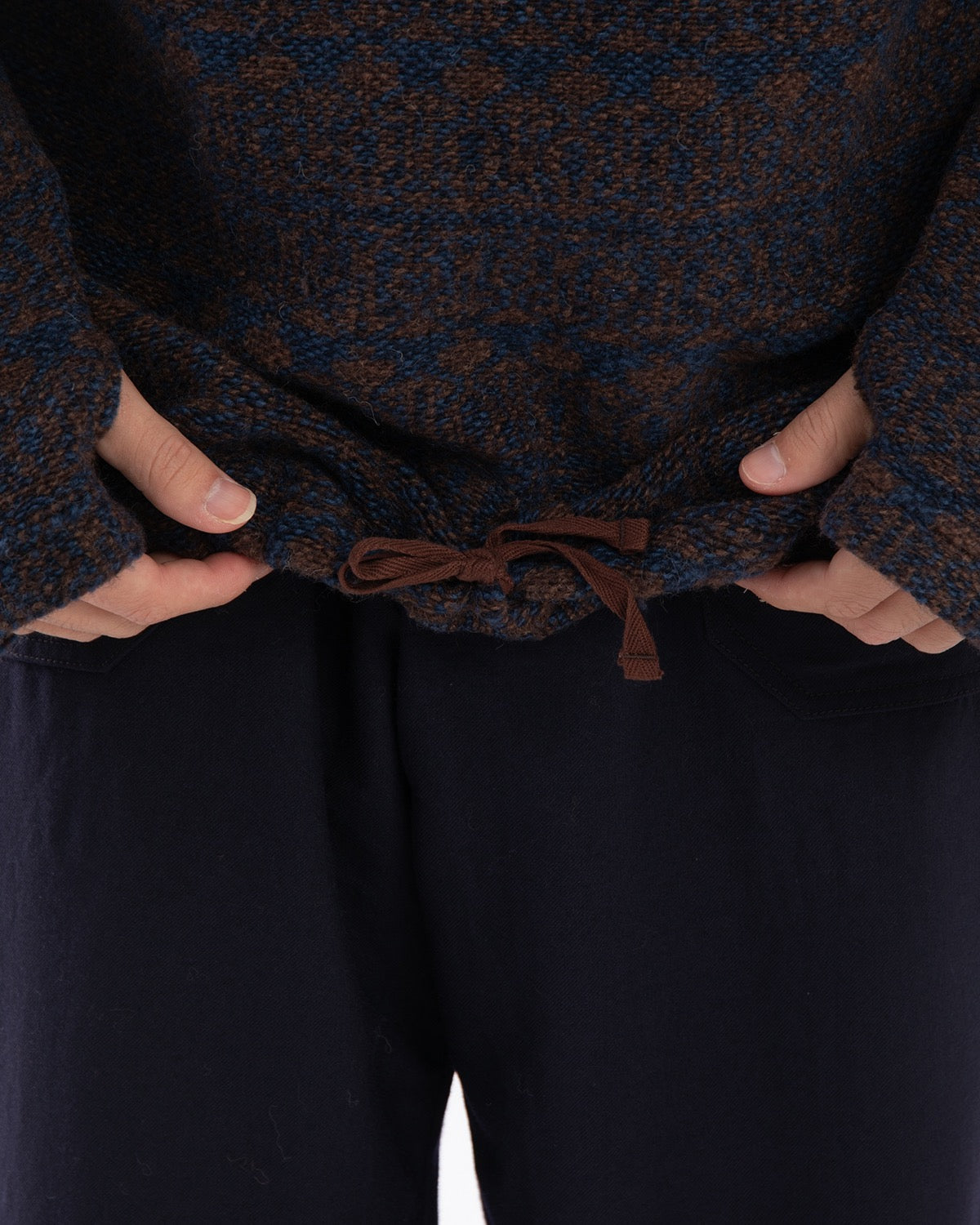 ZIP MOCK NECK - HORIZONTAL STRIPE SWEATER KNIT