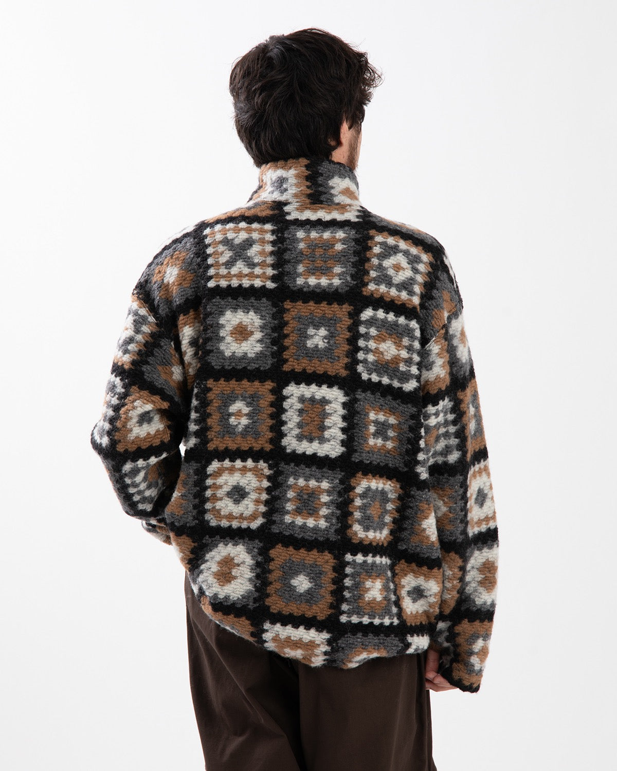 ZIP MOCK NECK - WOOL POLY CHENILLE