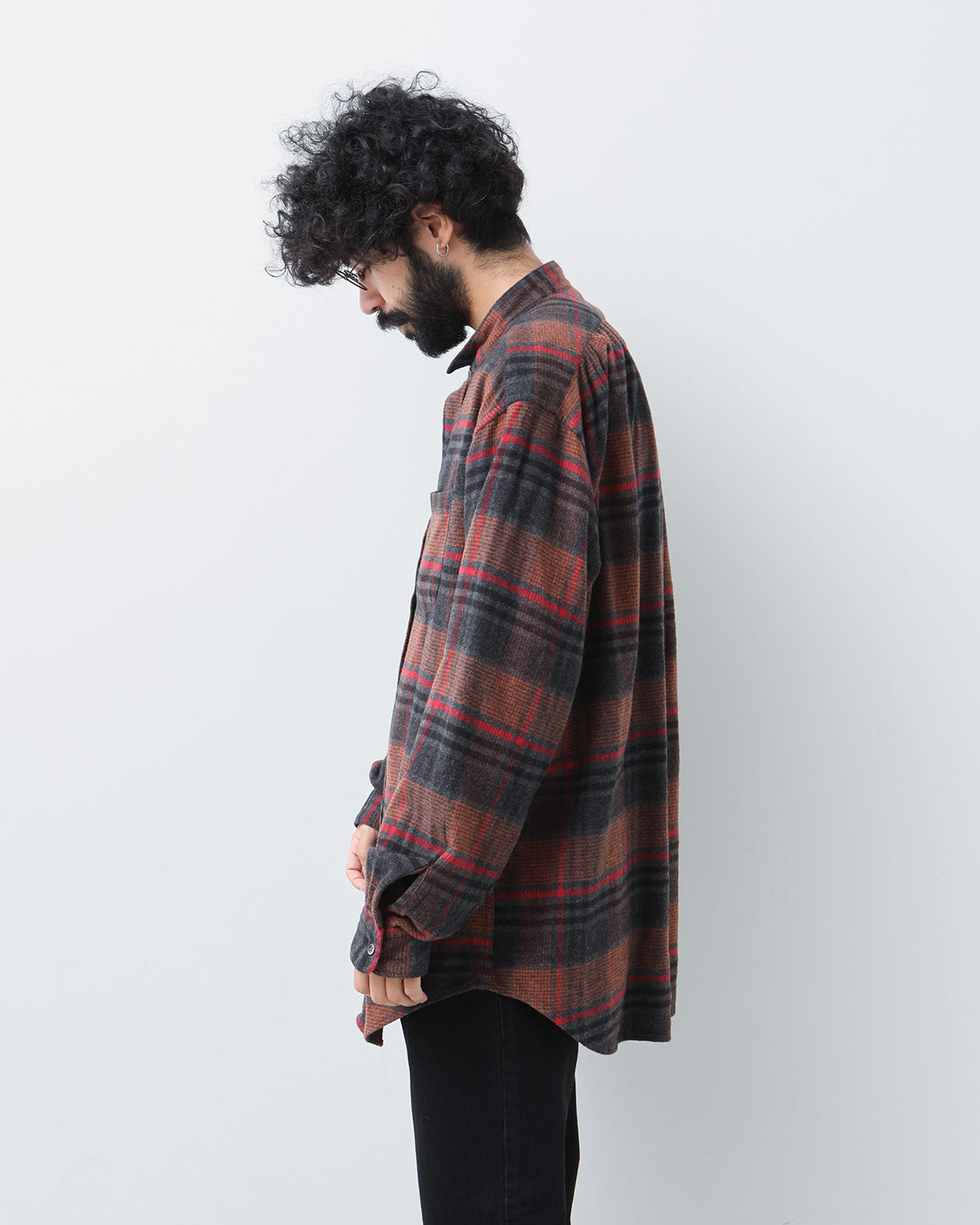 WING COLLAR SHIRT - COTTON PLAID FLANNEL