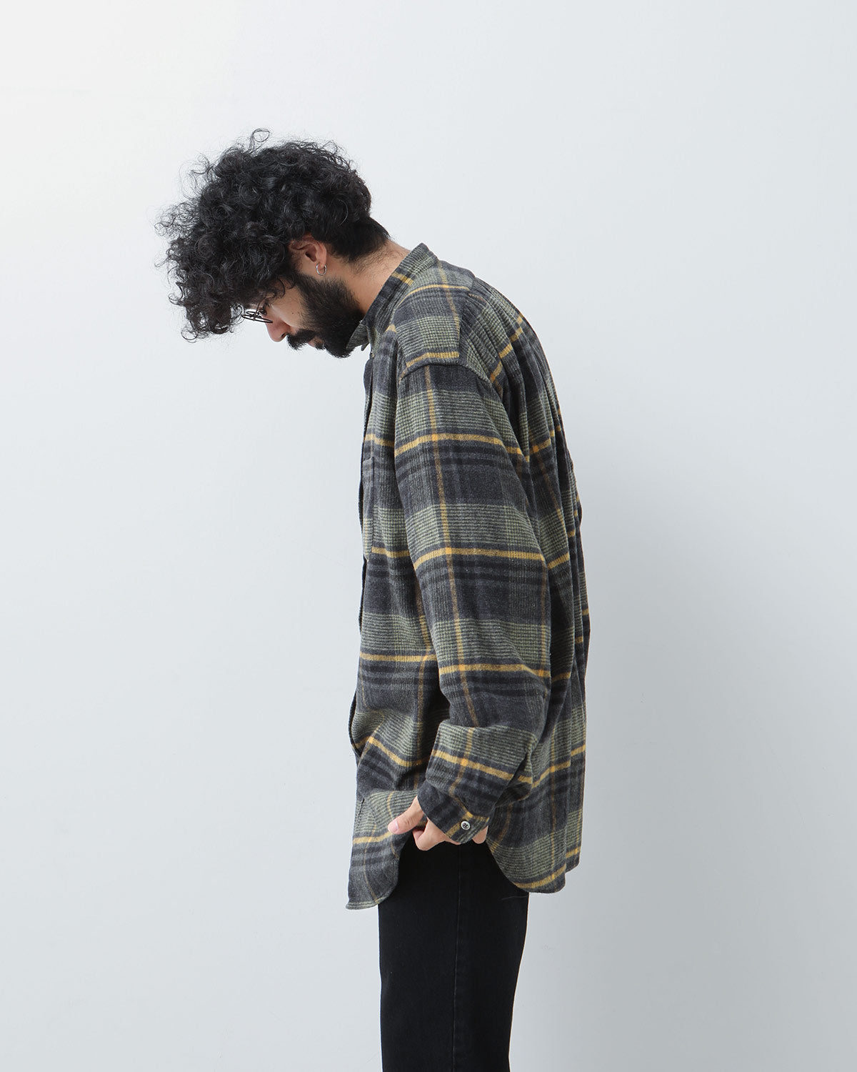 WING COLLAR SHIRT - COTTON PLAID FLANNEL