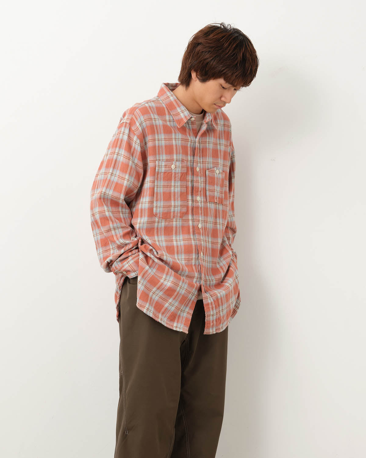 WORK SHIRT - COTTON PLAID JACQUARD
