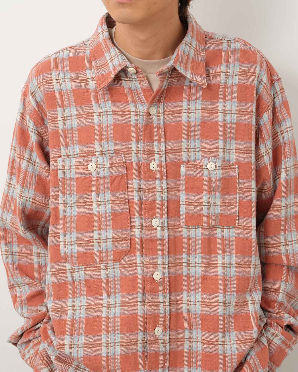 WORK SHIRT - COTTON PLAID JACQUARD