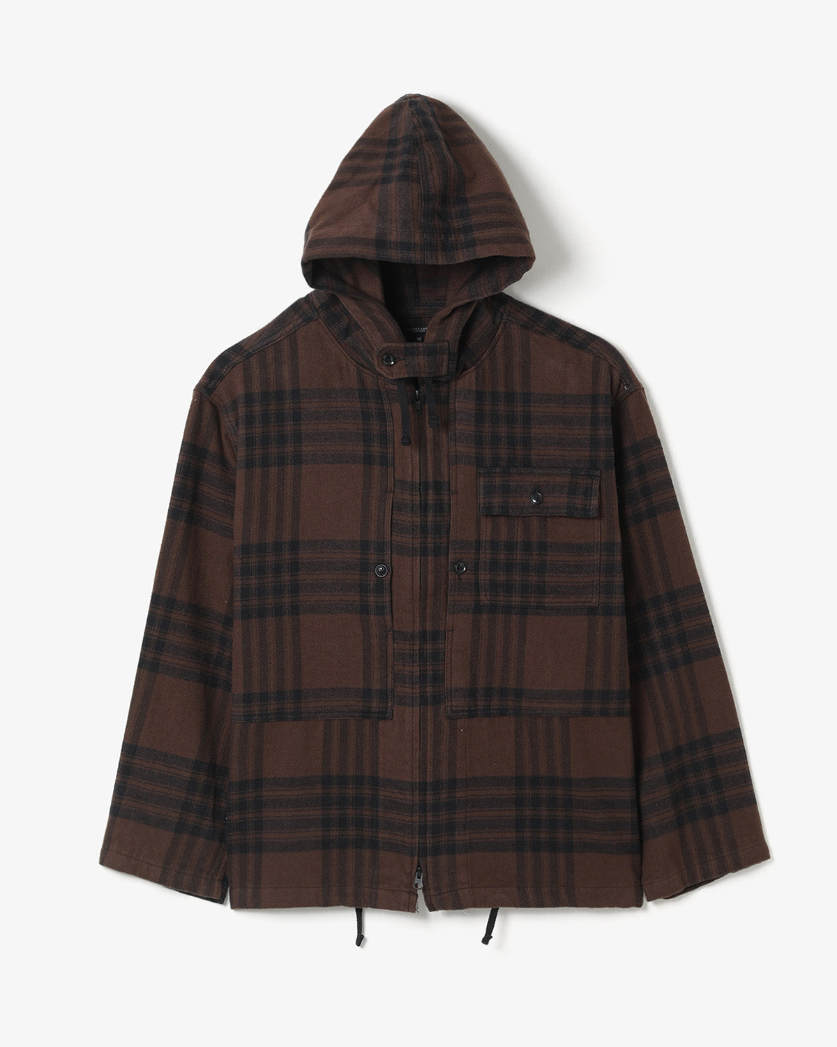 ZIP HOODED SHIRT - COTTON FLANNEL PLAID