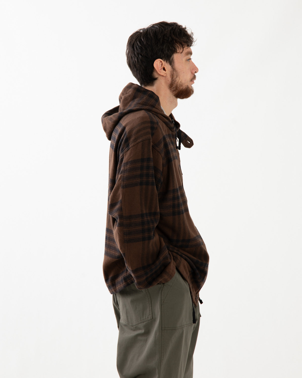 ZIP HOODED SHIRT - COTTON FLANNEL PLAID