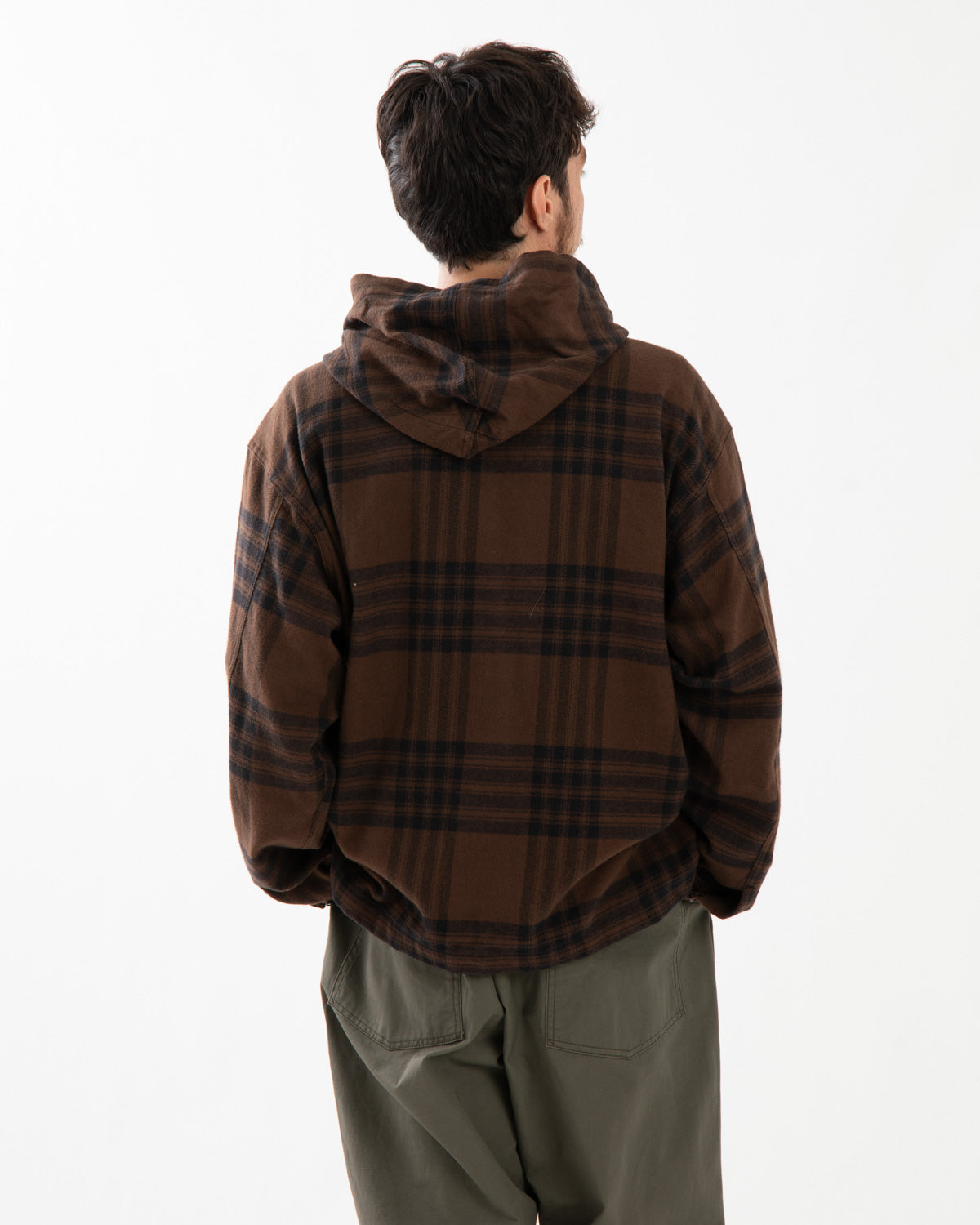 ZIP HOODED SHIRT - COTTON FLANNEL PLAID