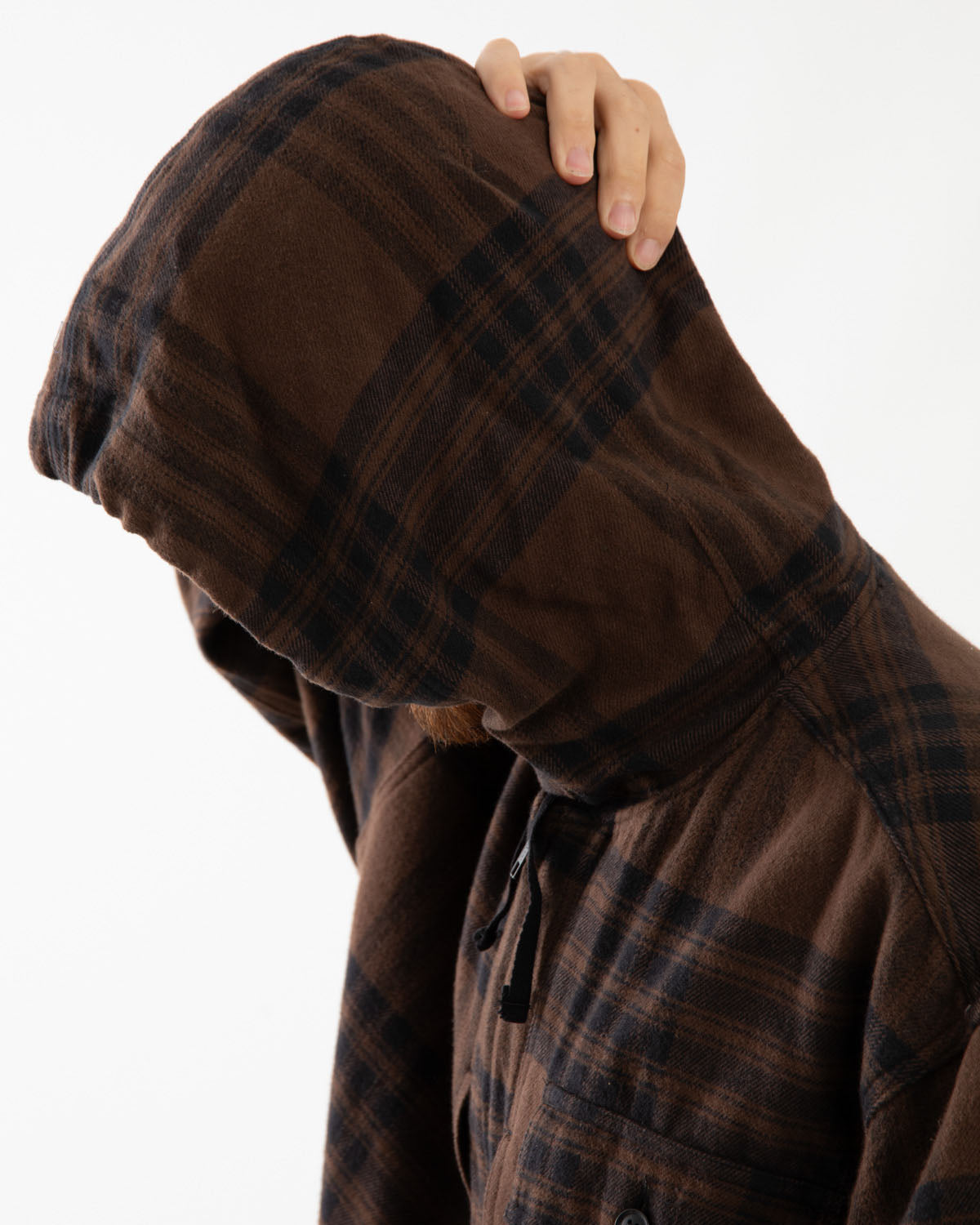 ZIP HOODED SHIRT - COTTON FLANNEL PLAID