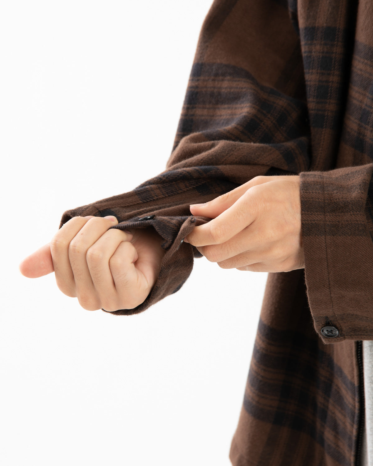 ZIP HOODED SHIRT - COTTON FLANNEL PLAID
