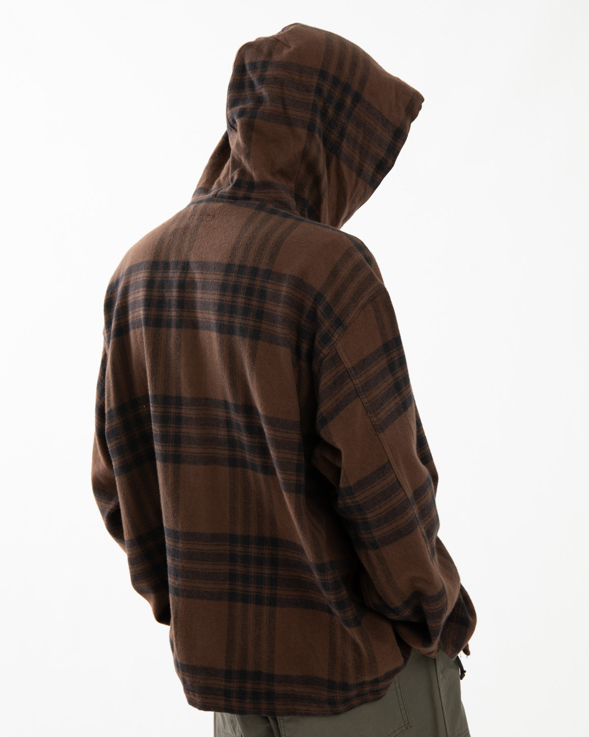ZIP HOODED SHIRT - COTTON FLANNEL PLAID