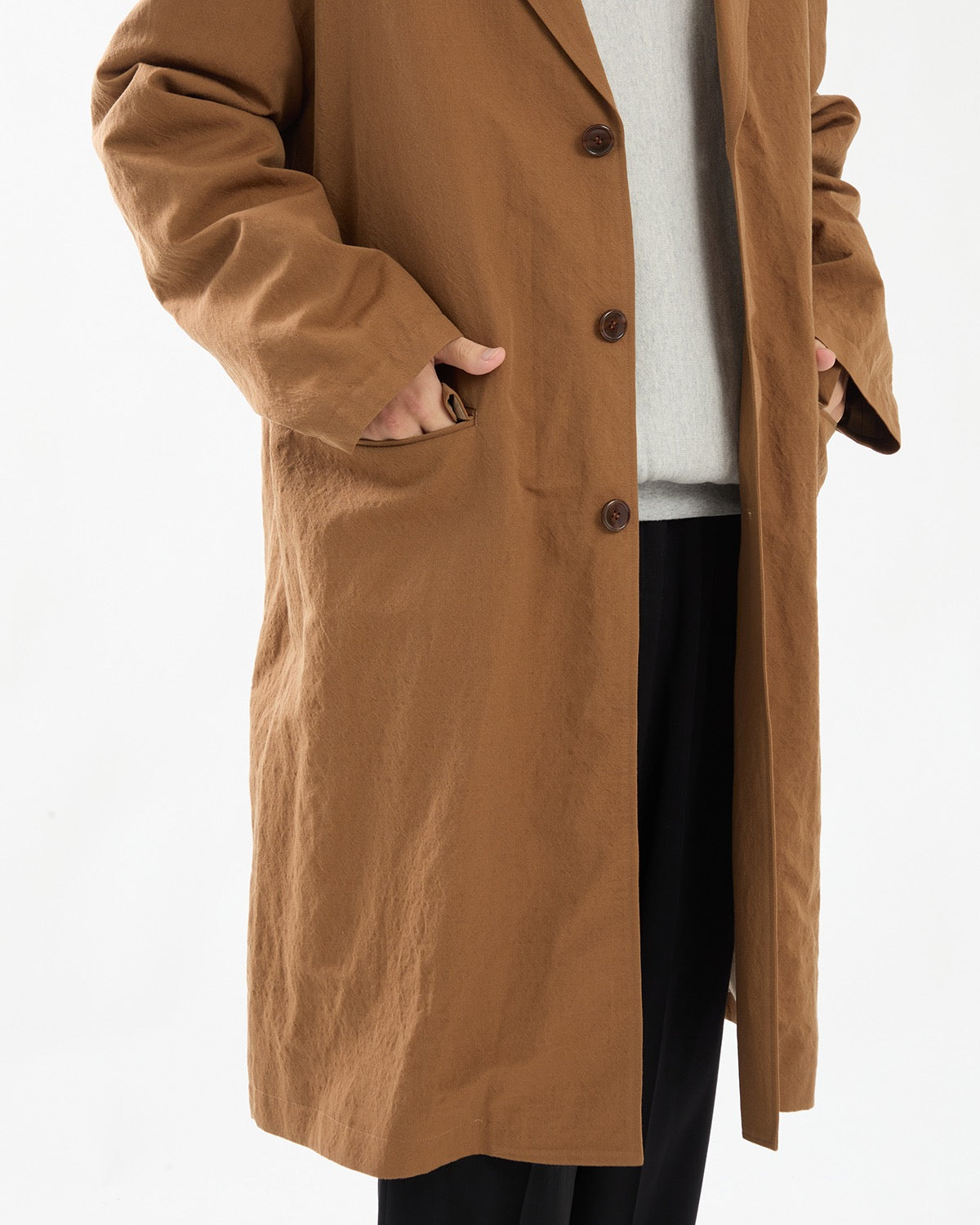 WOOL LINEN CHESTER COAT