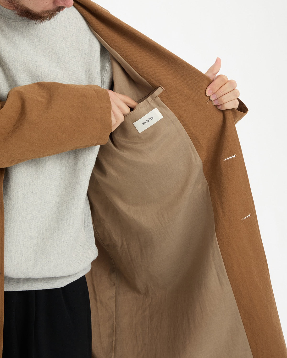 WOOL LINEN CHESTER COAT