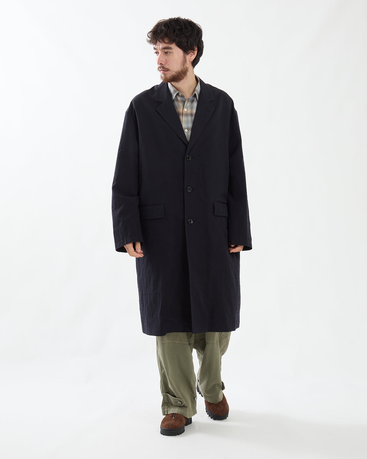 WOOL LINEN CHESTER COAT