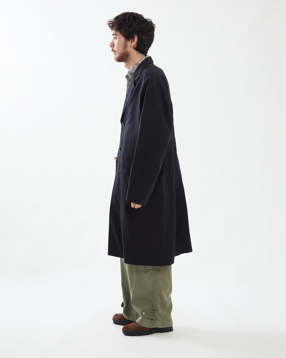 WOOL LINEN CHESTER COAT