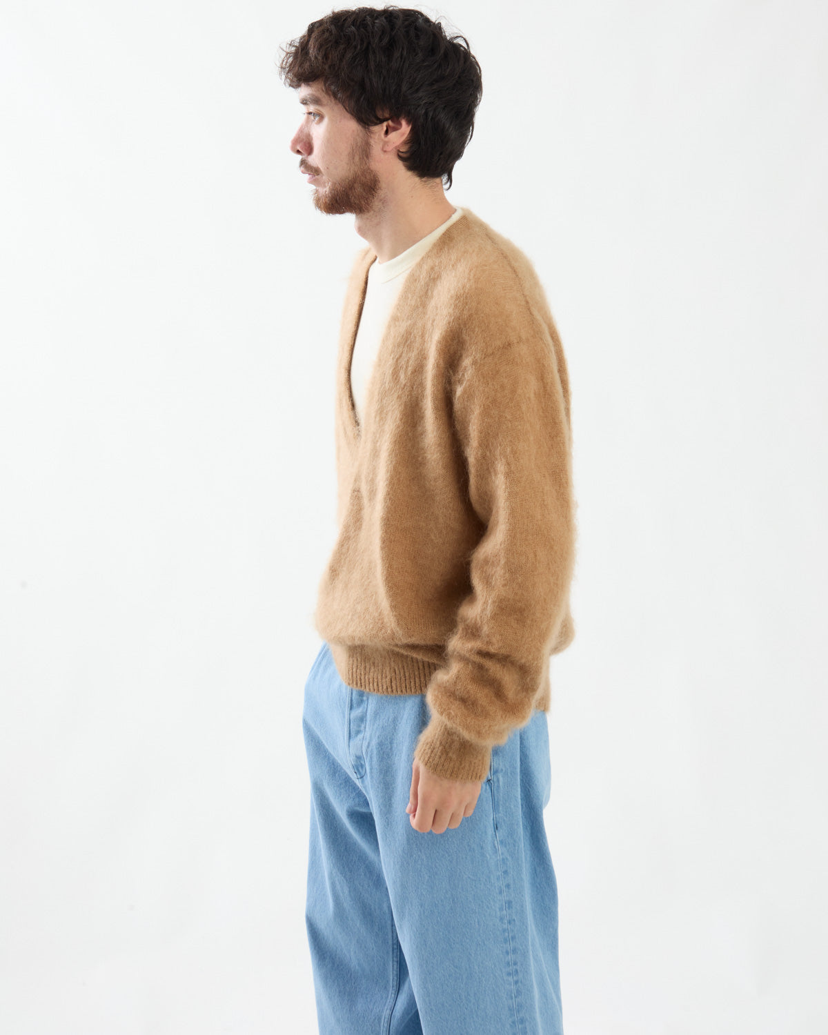 SILK KID MOHAIR V-NECK P/O