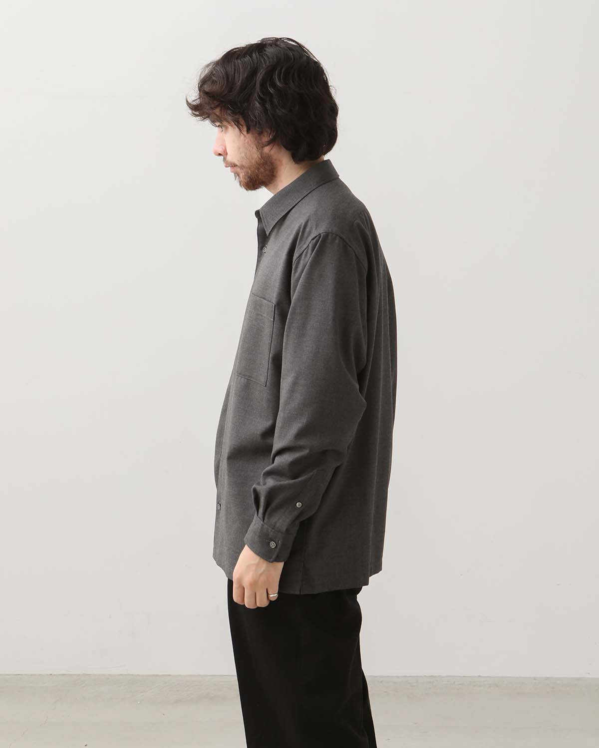 W POCKET WOOL SHIRT