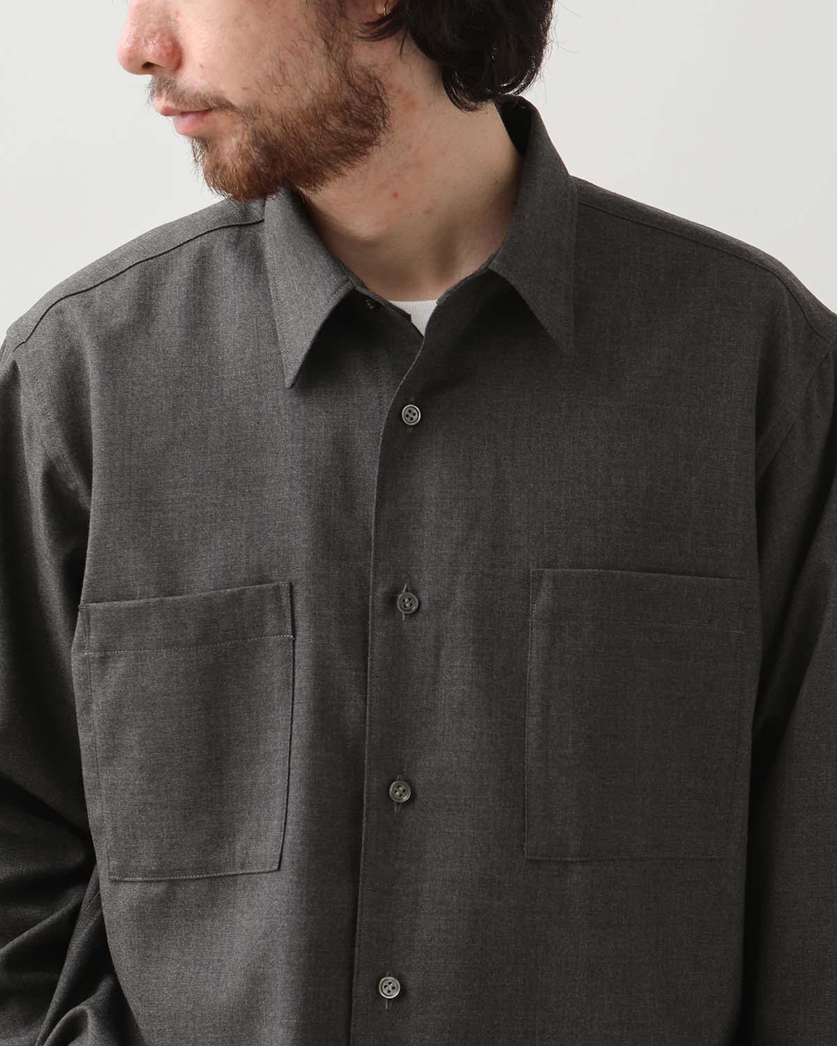 W POCKET WOOL SHIRT