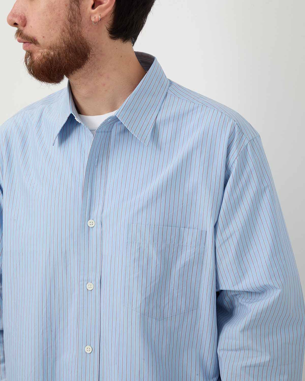 SILK COTTON STRIPE SHIRT