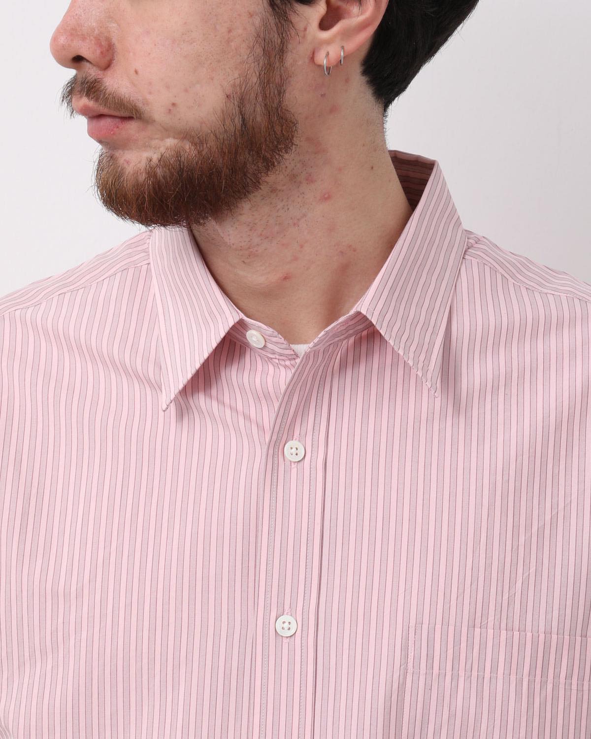 SILK COTTON STRIPE SHIRT