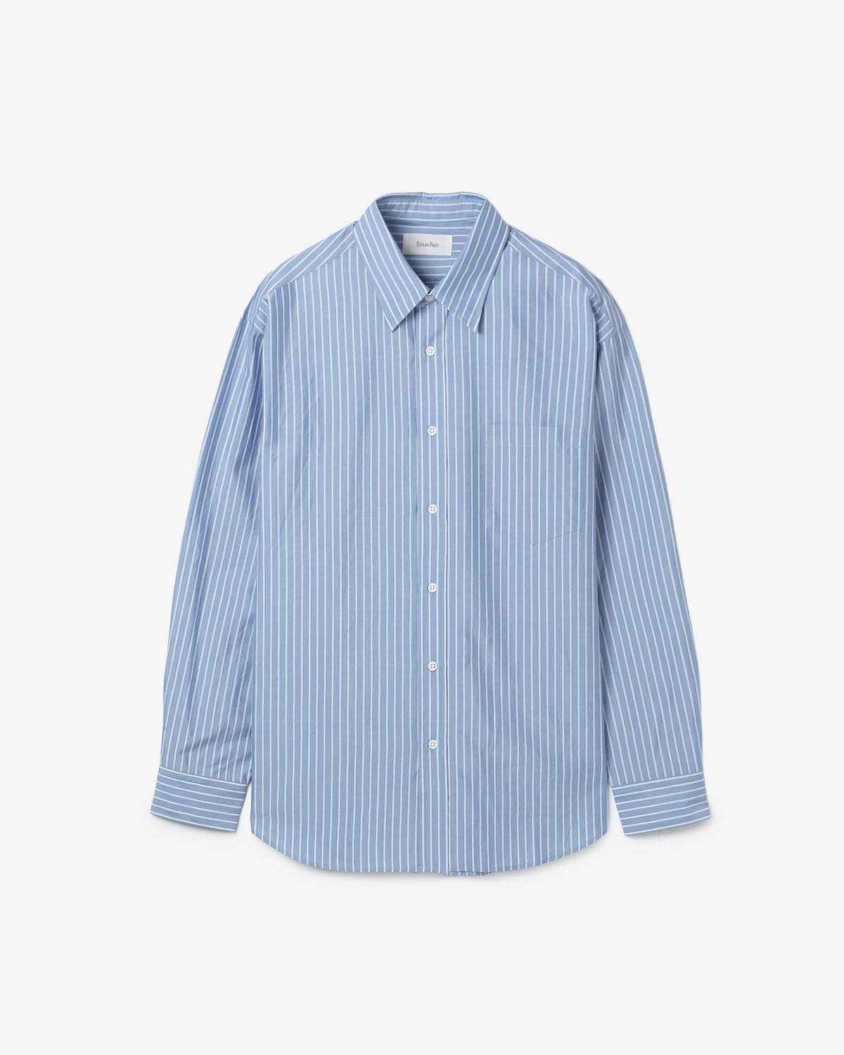 SILK COTTON STRIPE SHIRT
