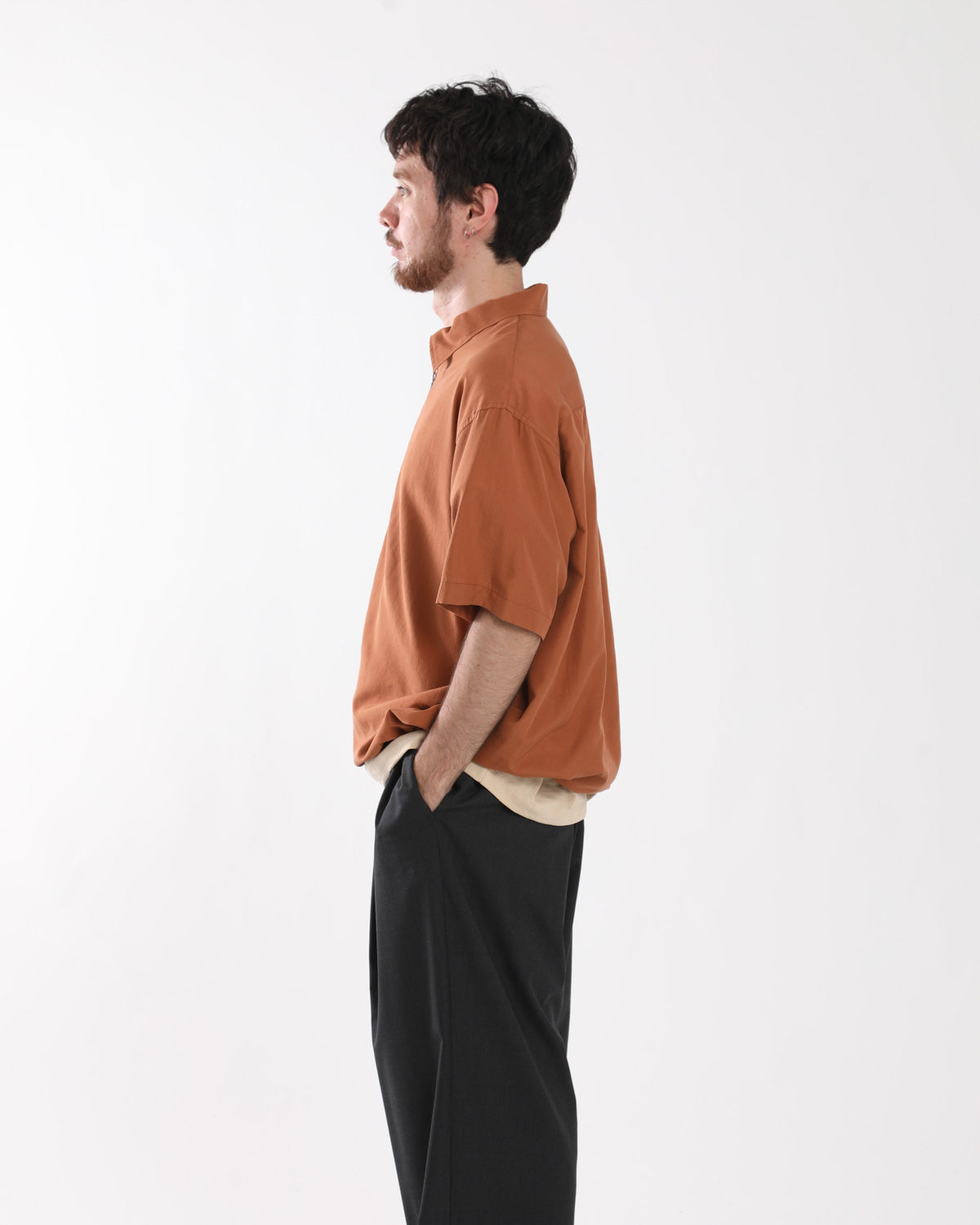 SILK NIDOM HALF ZIP S/S SHIRT