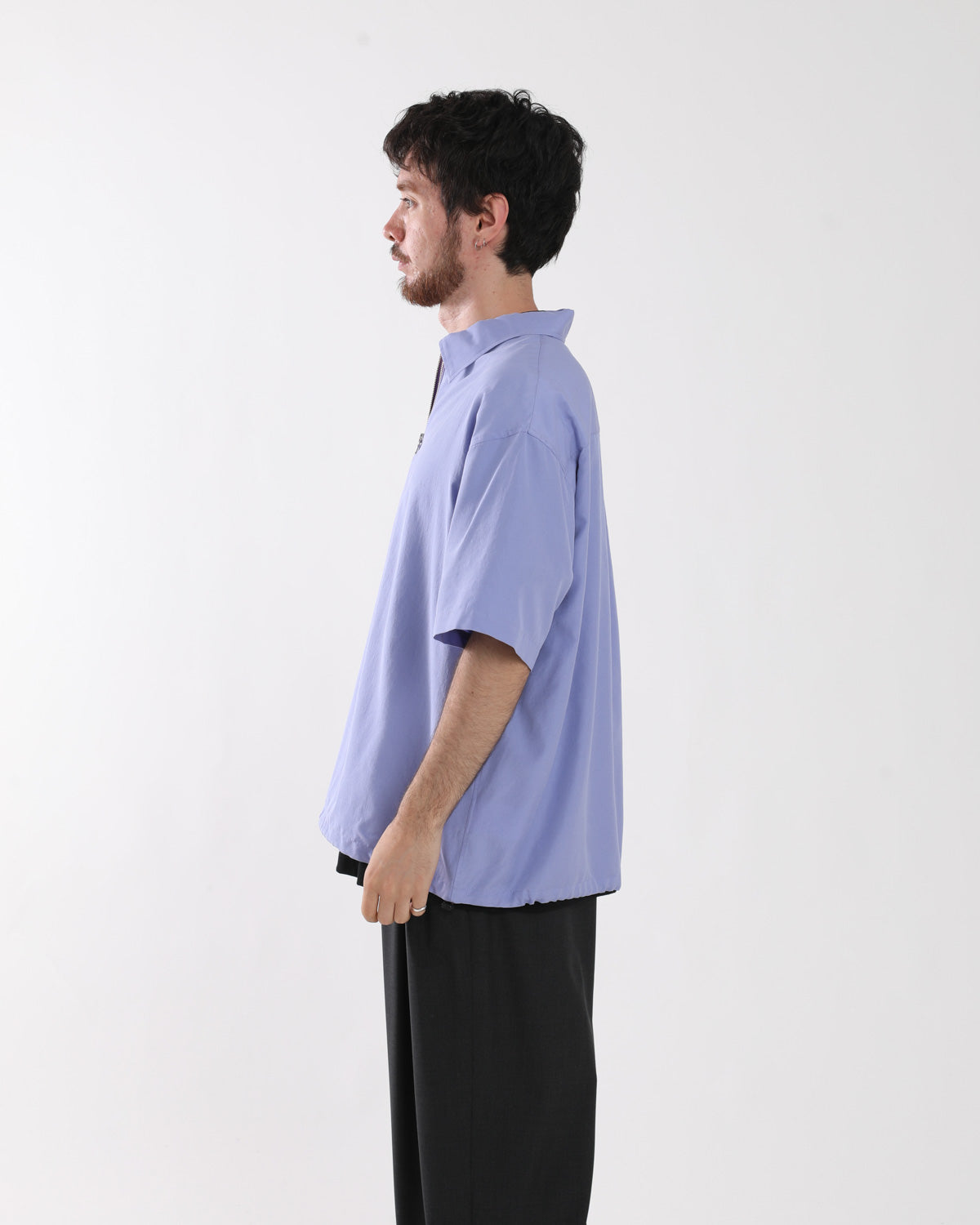 SILK NIDOM HALF ZIP S/S SHIRT