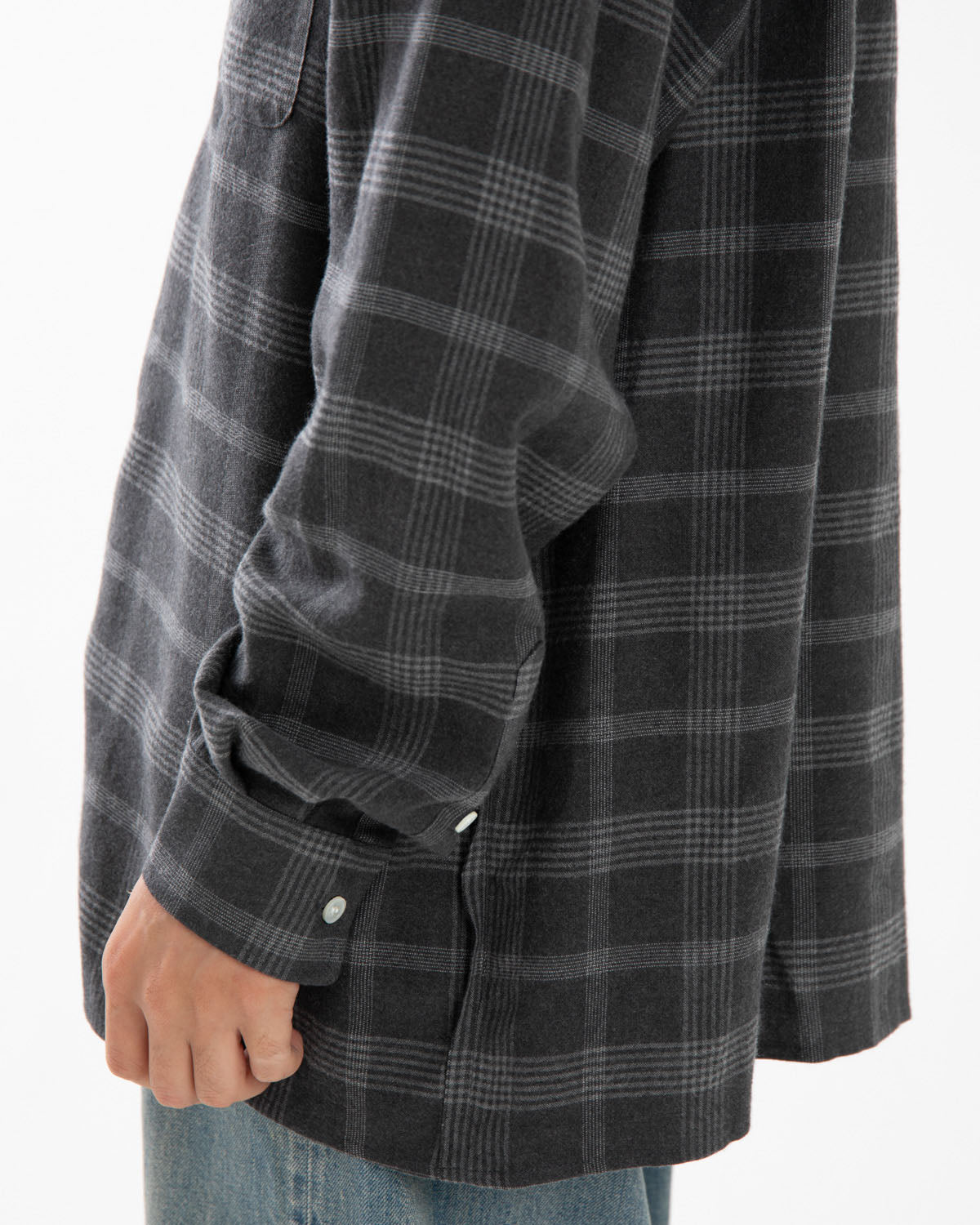 FLANNEL OPEN COLLAR SHIRT