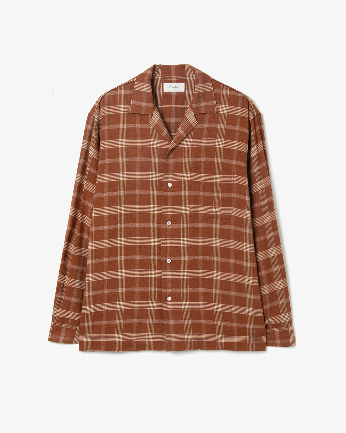 FLANNEL OPEN COLLAR SHIRT