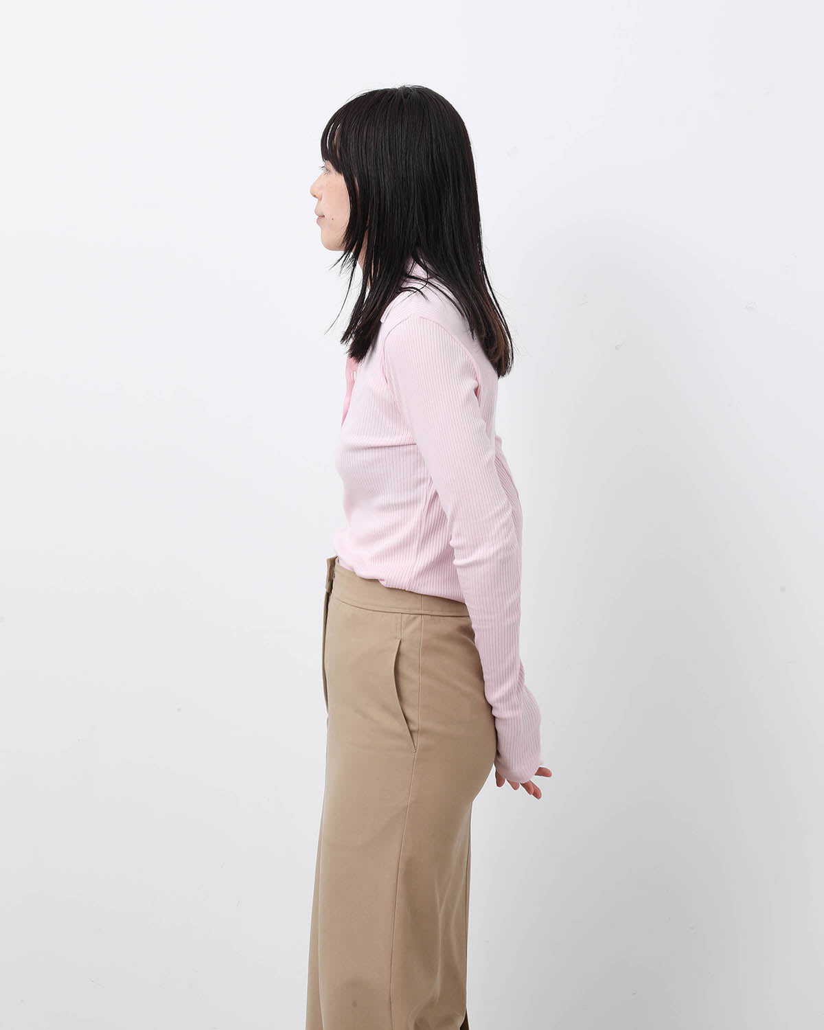 RIB TIGHT POLO T-SHIRT