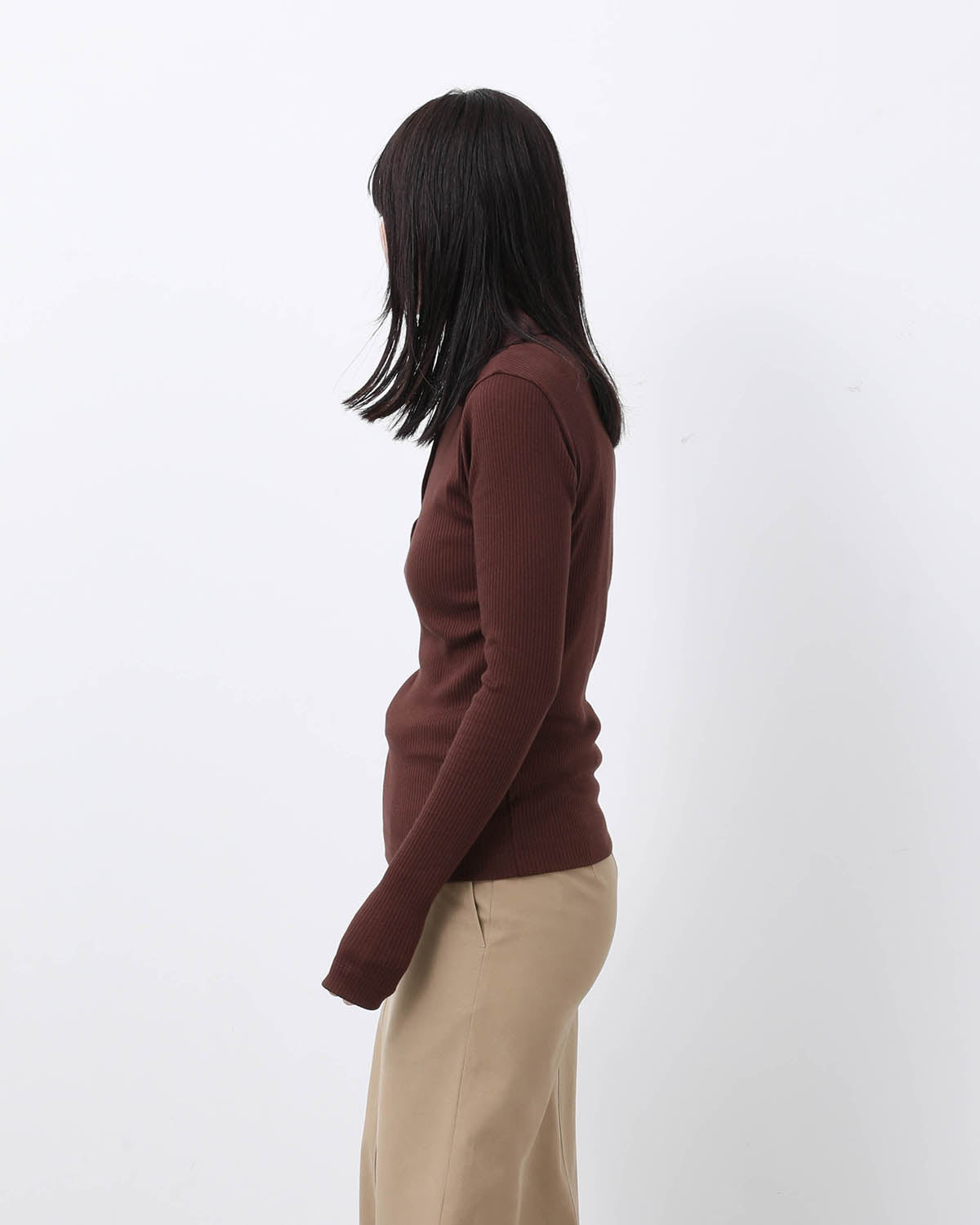 RIB TIGHT POLO T-SHIRT