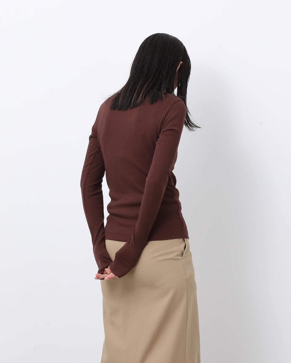 RIB TIGHT POLO T-SHIRT