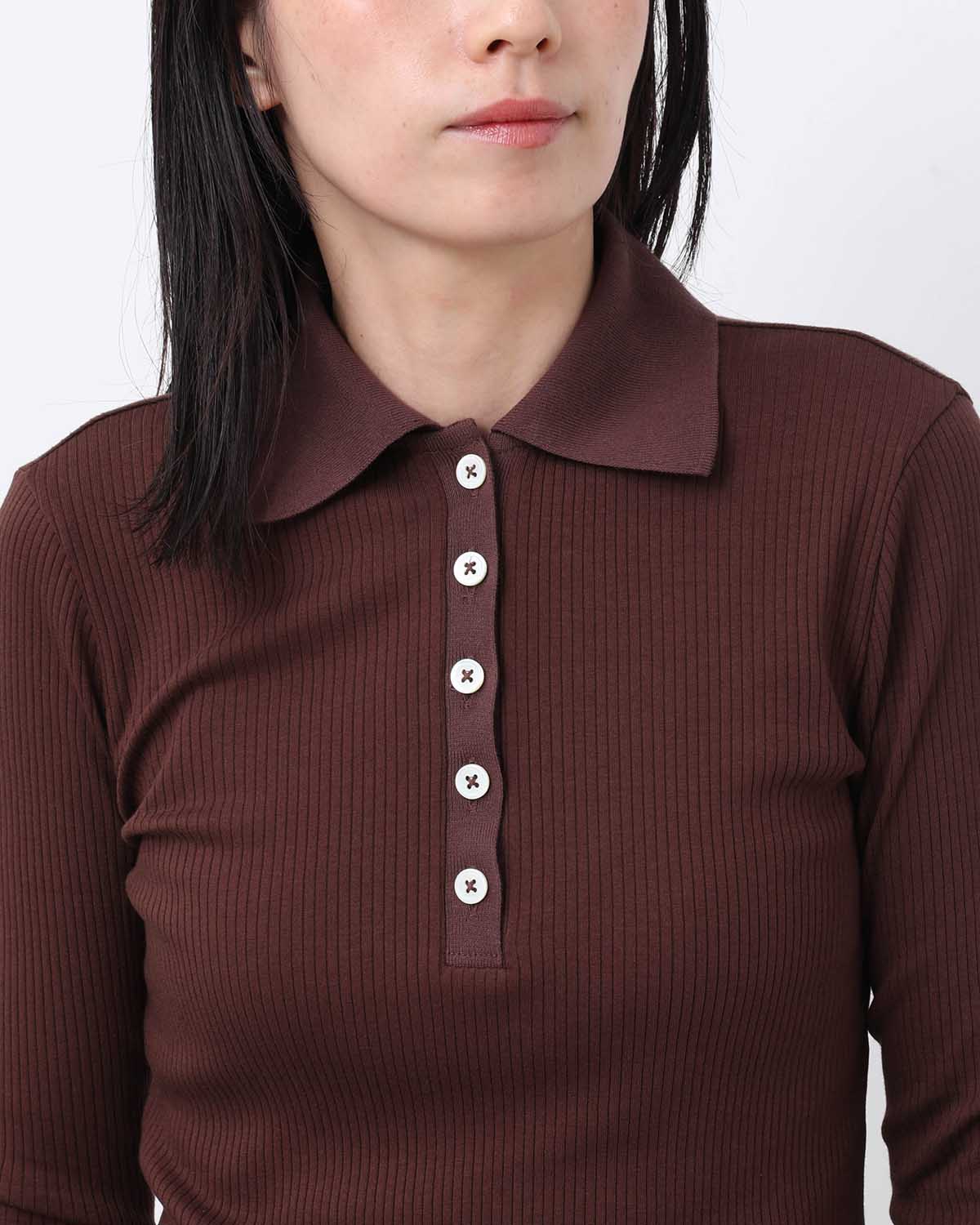 RIB TIGHT POLO T-SHIRT