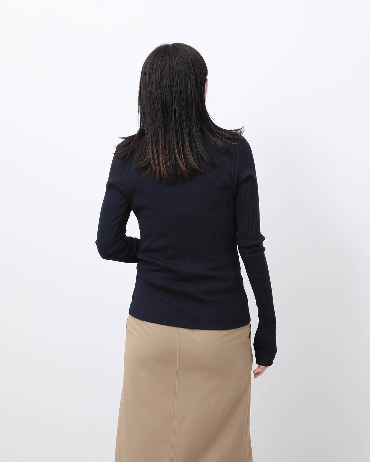 RIB TIGHT POLO T-SHIRT