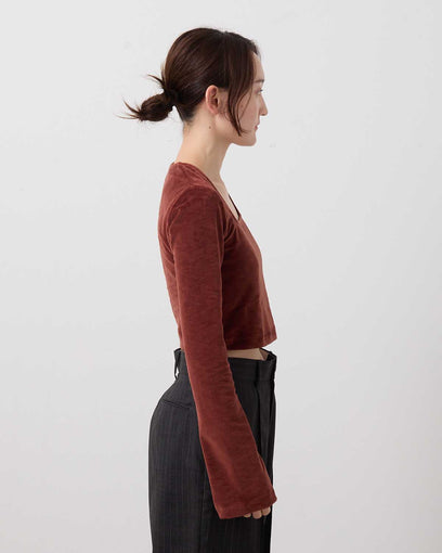 VELOR SQUARE NECK LONG SLEEVE