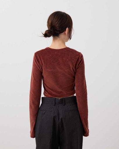 VELOR SQUARE NECK LONG SLEEVE