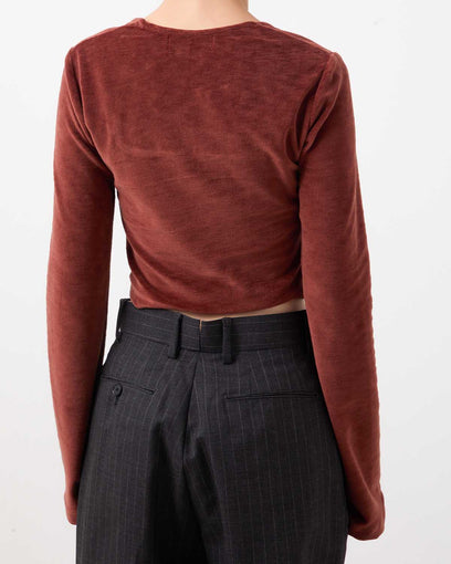VELOR SQUARE NECK LONG SLEEVE