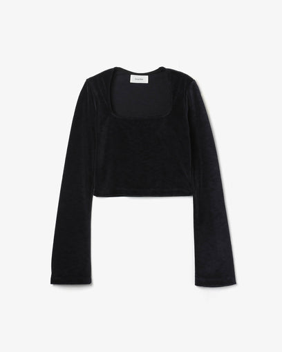 VELOR SQUARE NECK LONG SLEEVE
