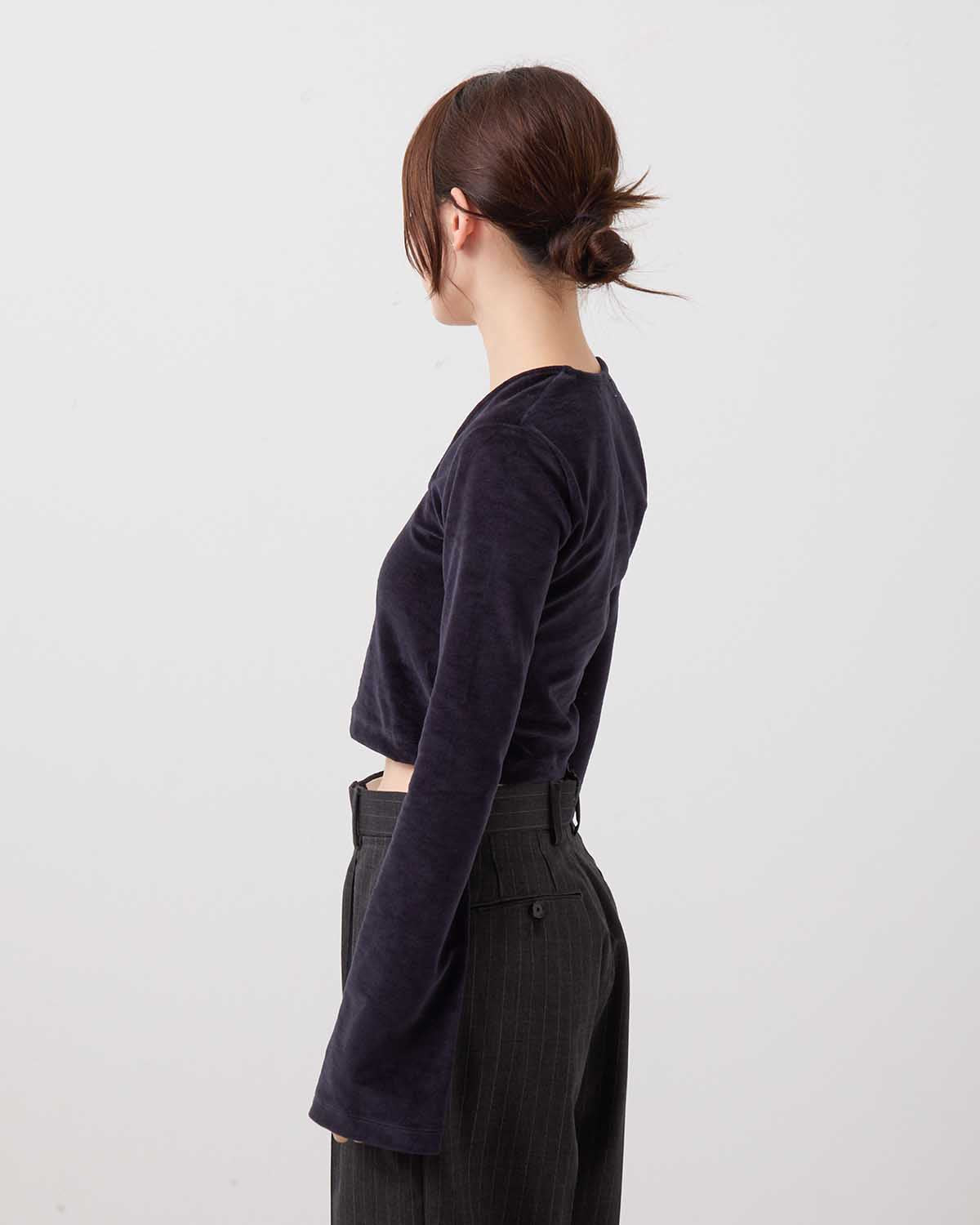 VELOR SQUARE NECK LONG SLEEVE
