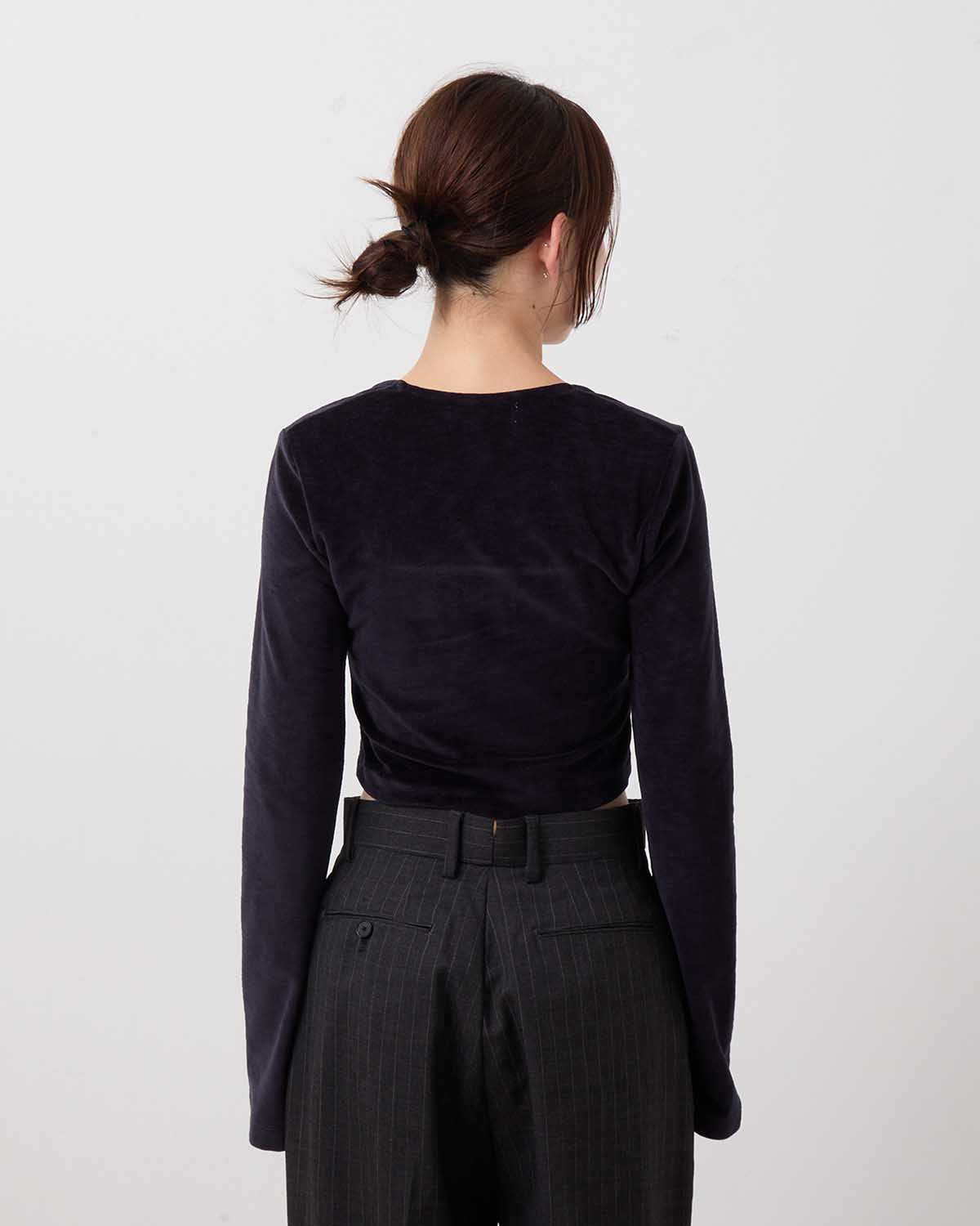 VELOR SQUARE NECK LONG SLEEVE