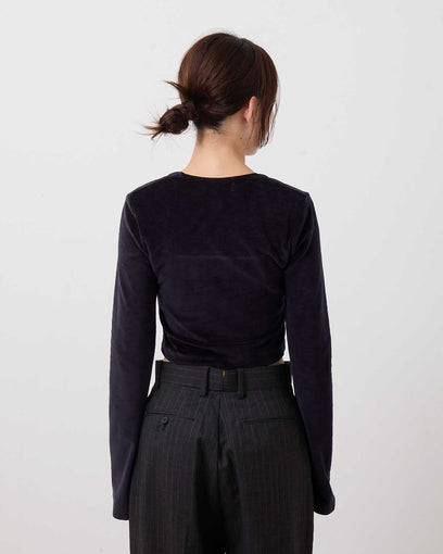 VELOR SQUARE NECK LONG SLEEVE