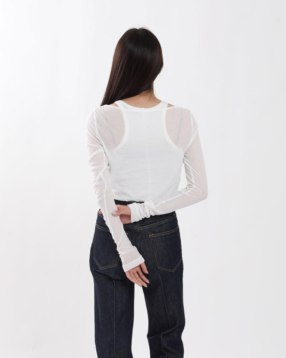 SHEER RIB BOAT NECK L/S T-SHIRT