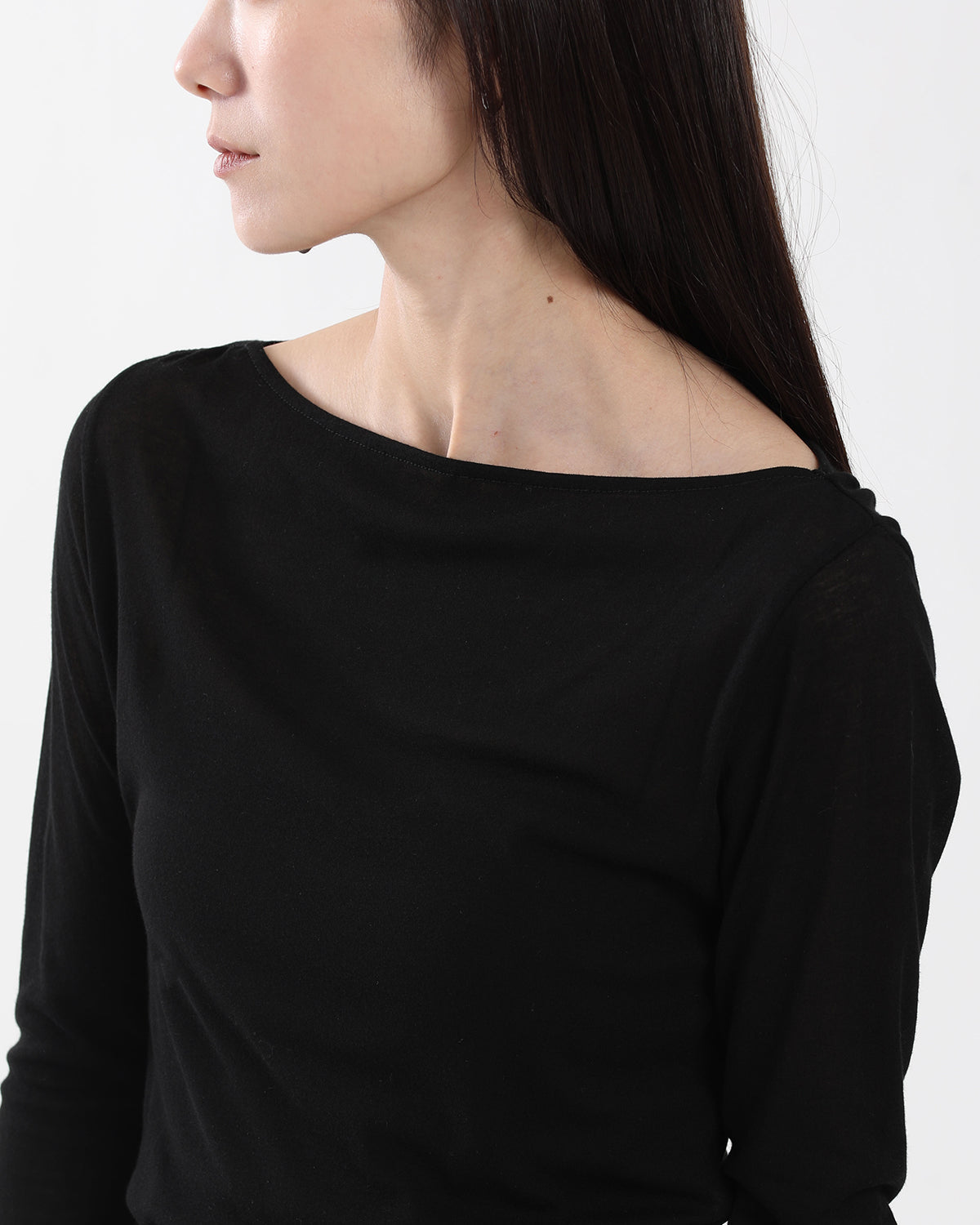 SHEER RIB BOAT NECK L/S T-SHIRT