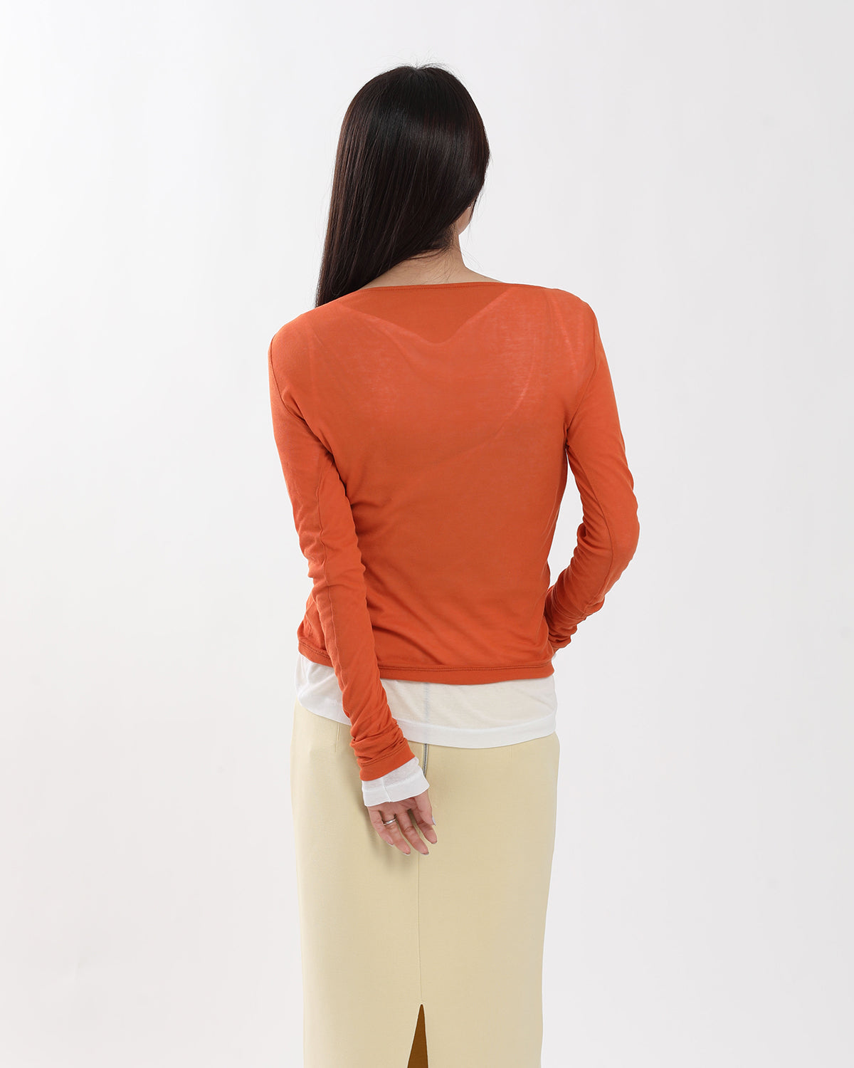 SHEER RIB BOAT NECK L/S T-SHIRT