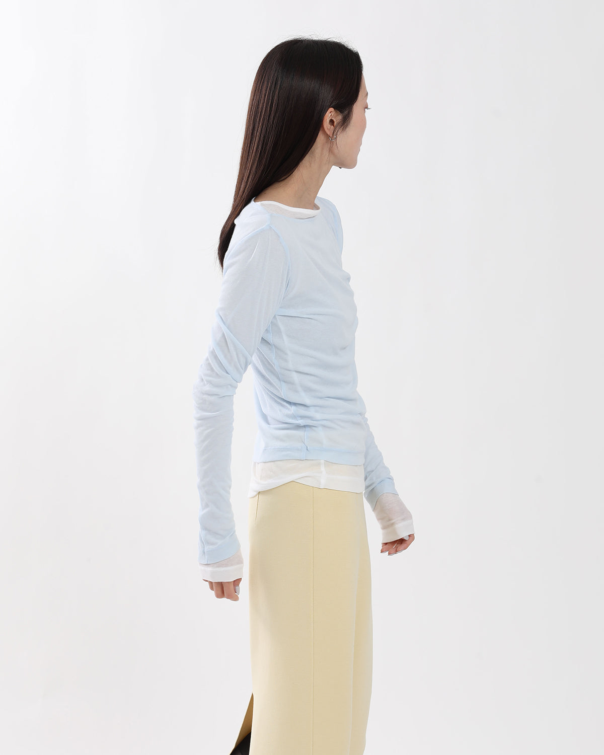 SHEER RIB BOAT NECK L/S T-SHIRT