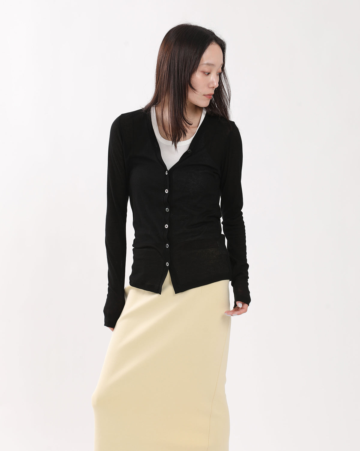 SHEER RIB CARDIGAN