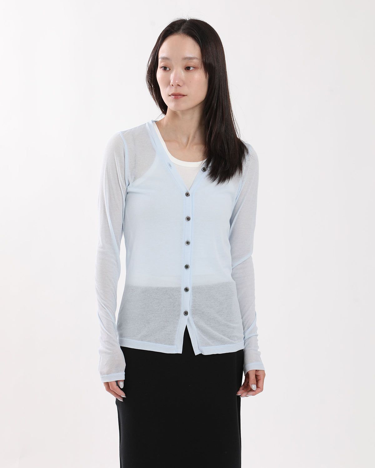 SHEER RIB CARDIGAN