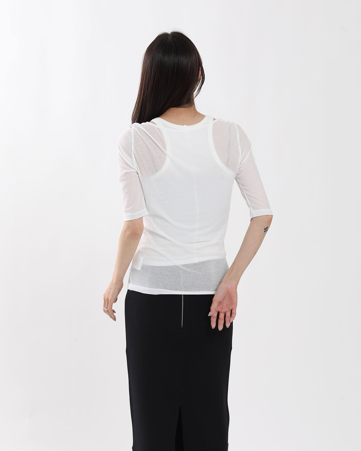 SHEER RIB HENRY T-SHIRT