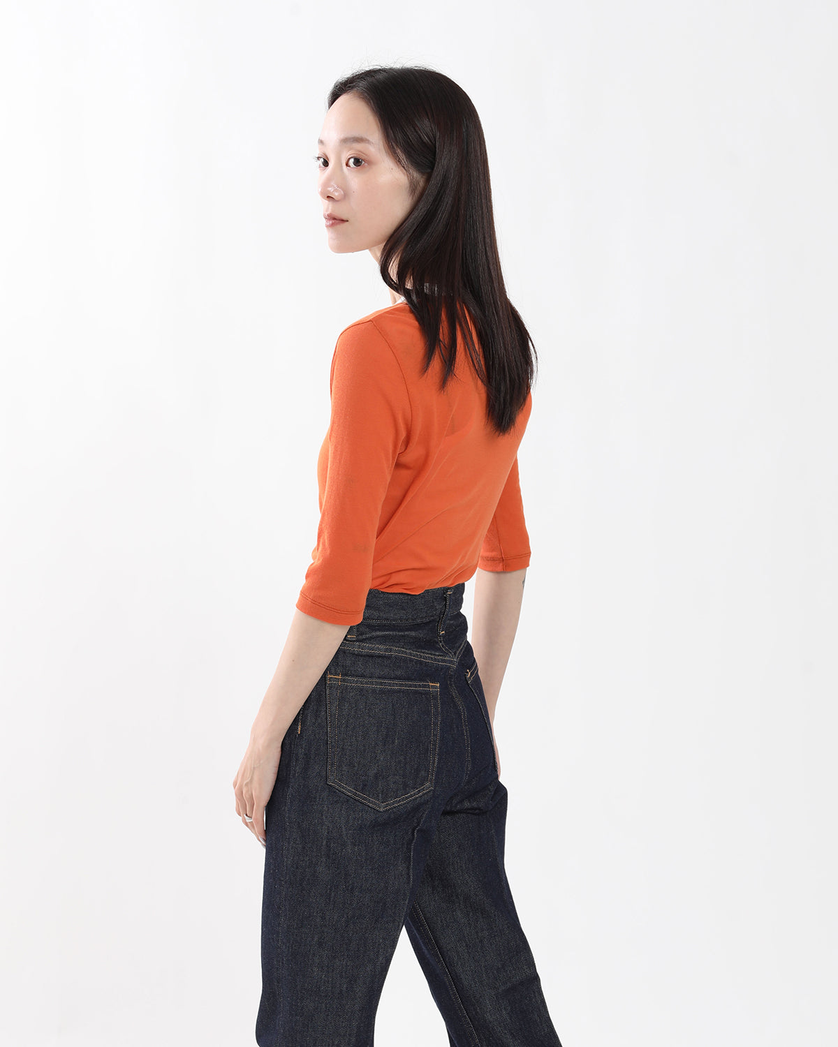 SHEER RIB HENRY T-SHIRT