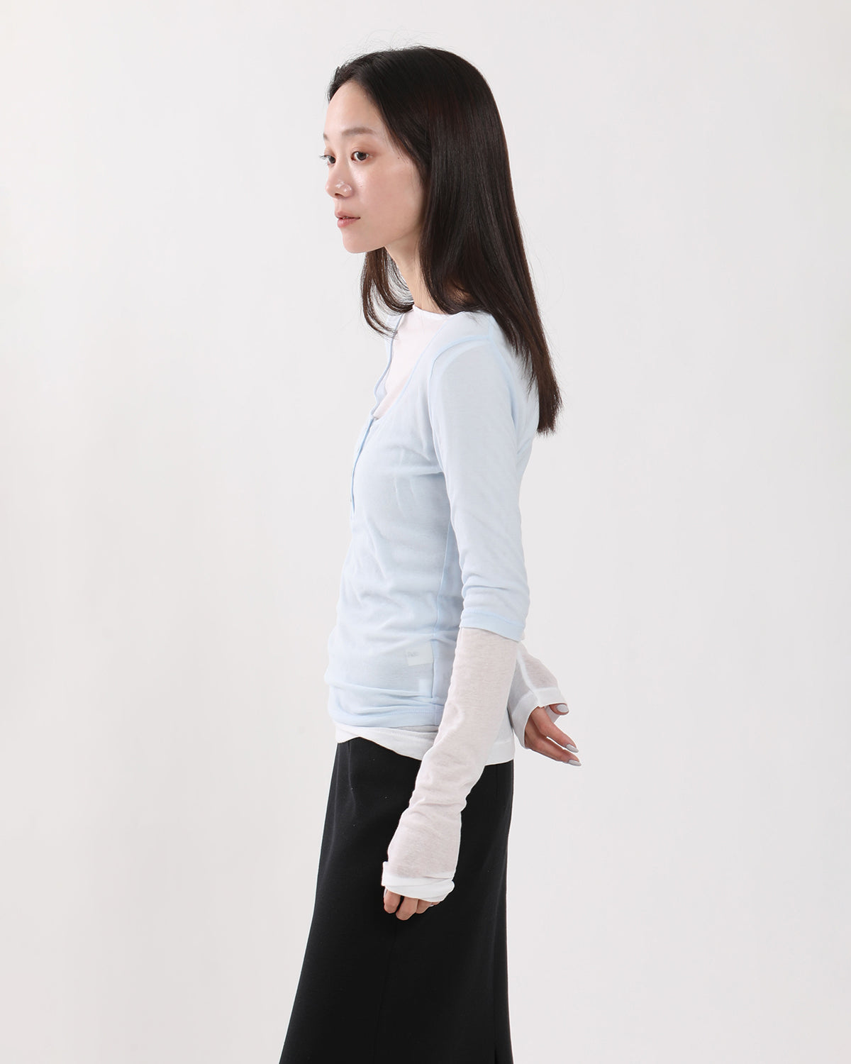 SHEER RIB HENRY T-SHIRT