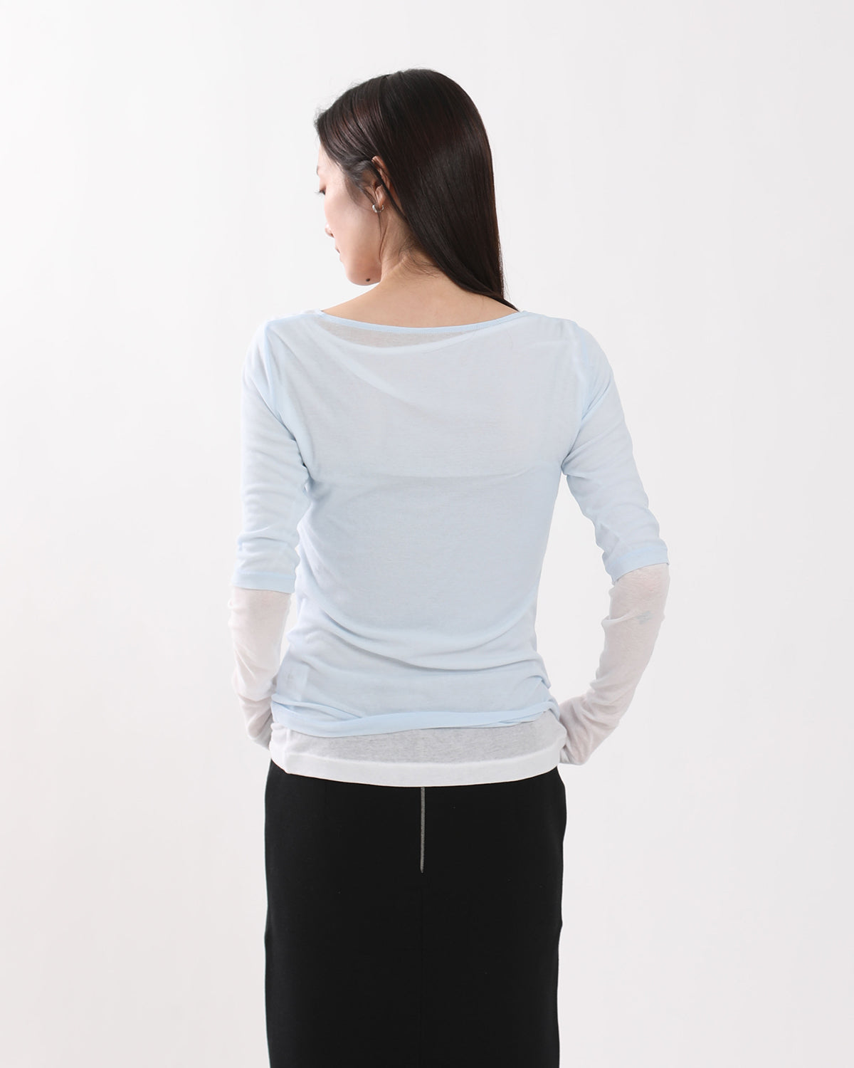 SHEER RIB HENRY T-SHIRT