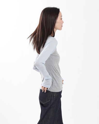 SWITCHING COLOR L/S T-SHIRT